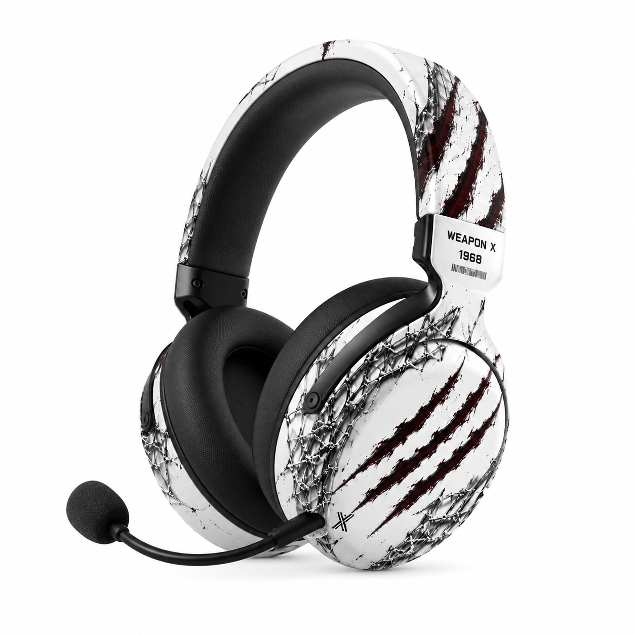 Weapon X themed gaming headset, studio shot