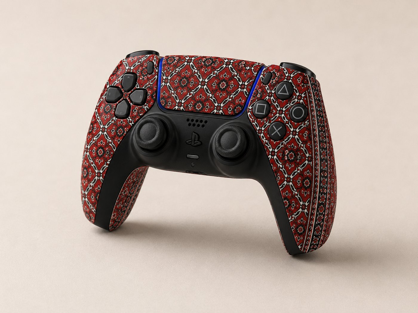 Ajrak DualSense controller skin close-up