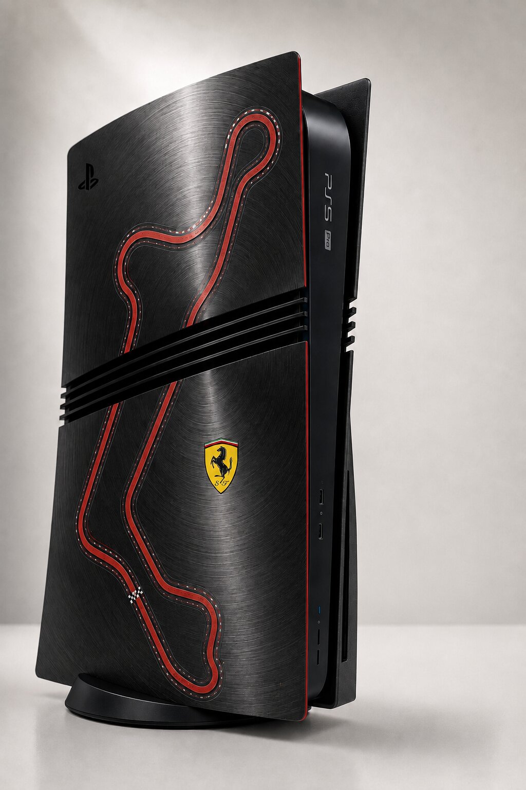 Scuderia limited edition PS5 skin, studio product shot