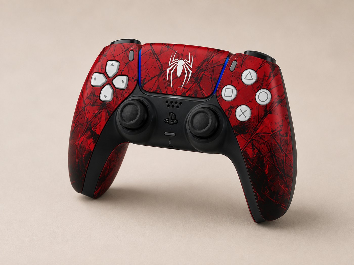 Webslinger DualSense controller skin close-up